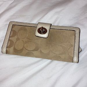 Coach beige and white wallet
